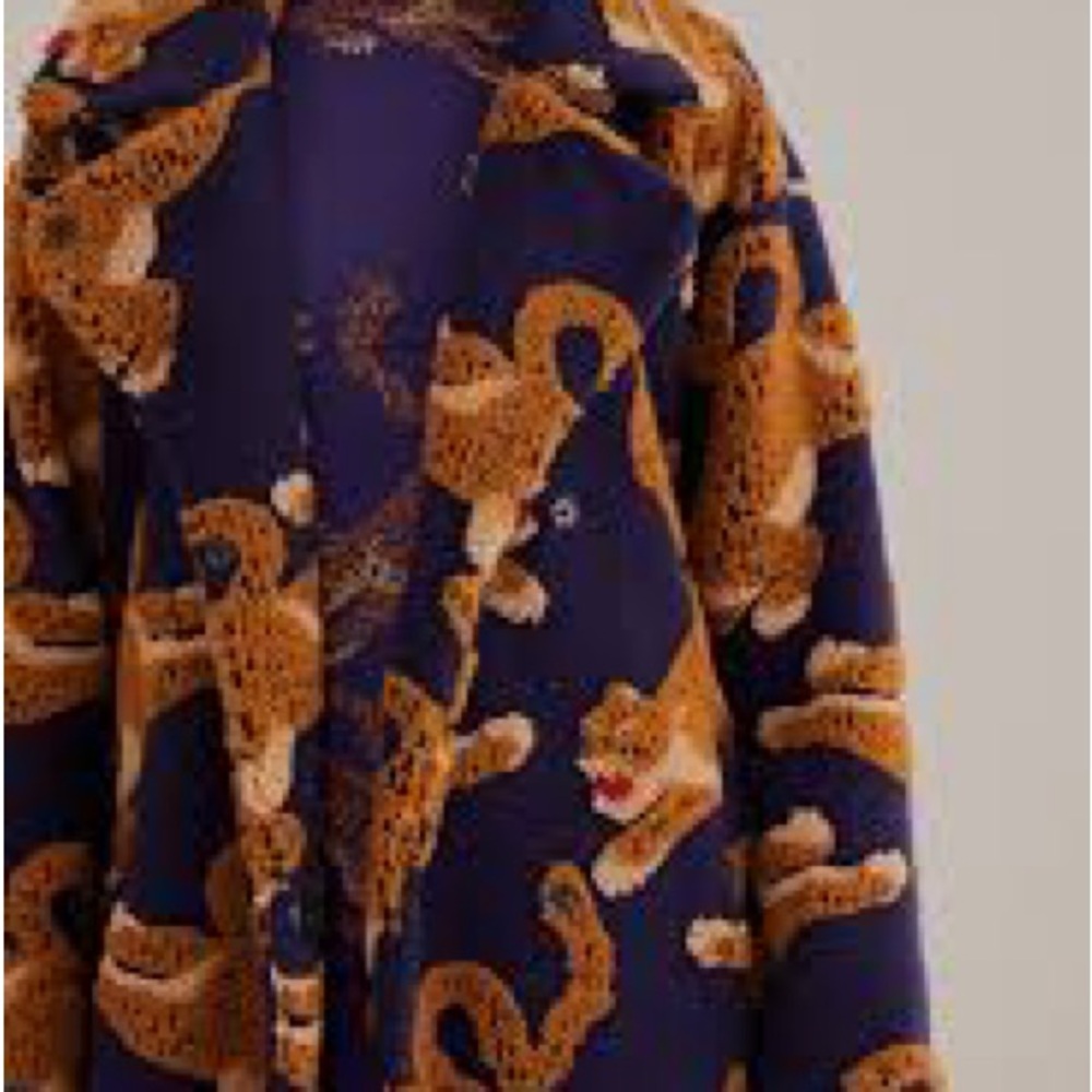 ISO Blue Leopard Farm Rio Coat - Picture 3 of 3